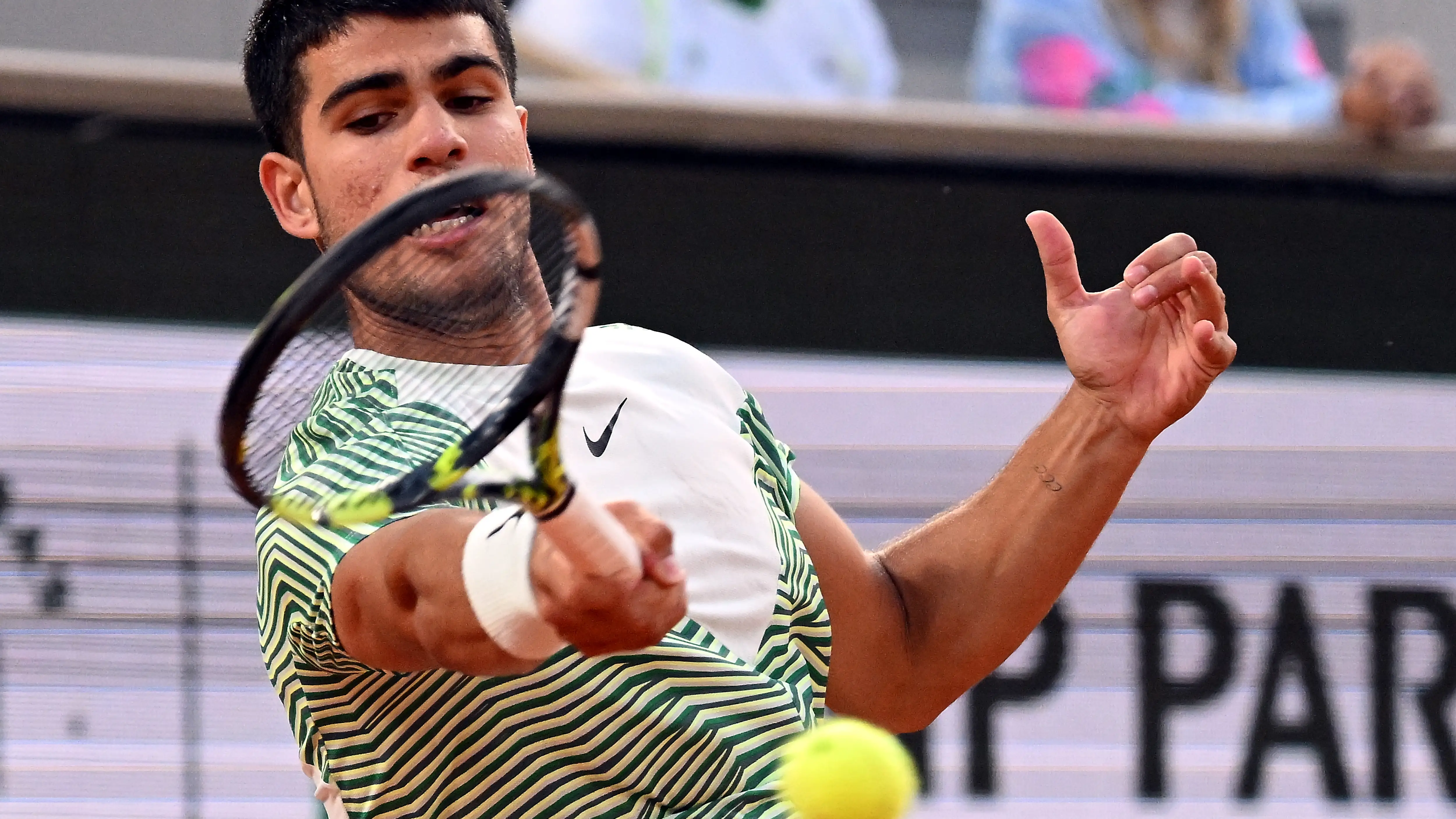 Carlos Alcaraz, en acción en Roland Garros Carlos Alcaraz, en acción en Roland Garros