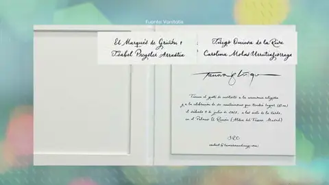 Invitación de boda de Tamara Falcó Invitación de boda de Tamara Falcó