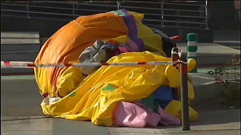 Imagen de archivo de un castillo hinchable Imagen de archivo de un castillo hinchable