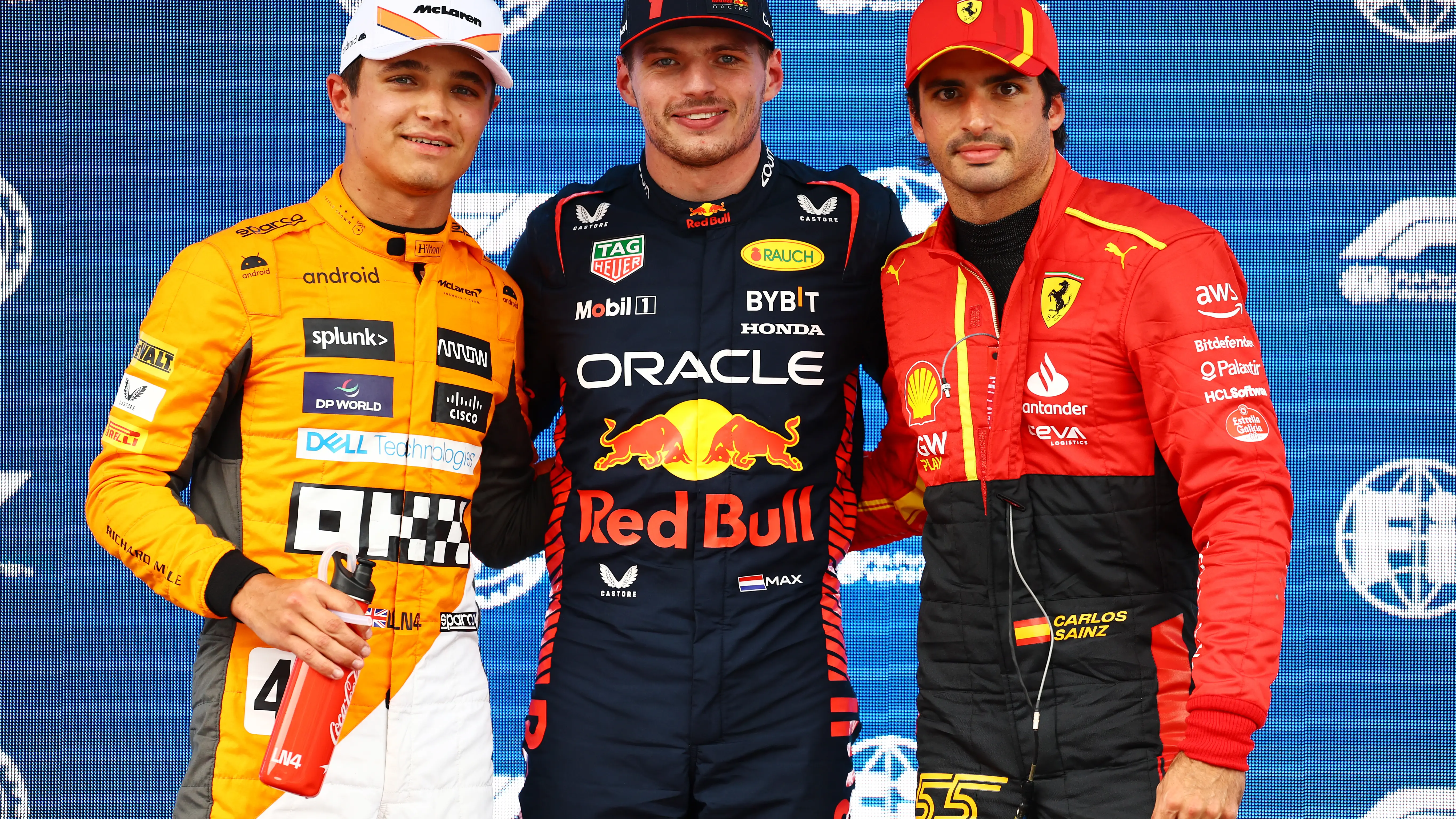 Verstappen, Sainz y Norris tras la clasificación en Montmeló Verstappen, Sainz y Norris tras la clasificación en Montmeló