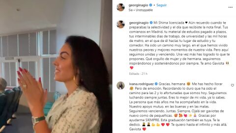 Georgina en la graduación de su hermana