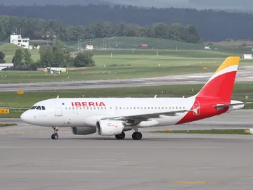 Imagen de archivo de un avión de Iberia Imagen de archivo de un avión de Iberia