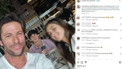 Canales Rivera con sus hijos Canales Rivera con sus hijos