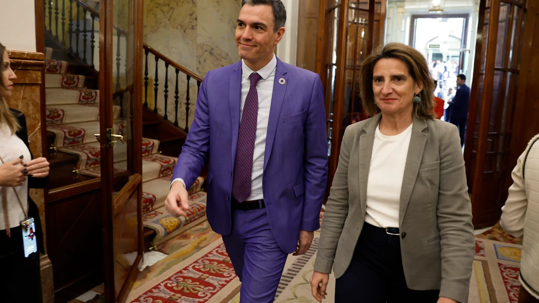 Teresa Ribera, junto al jefe del Ejecutivo, Pedro Sánchez Teresa Ribera, junto al jefe del Ejecutivo, Pedro Sánchez