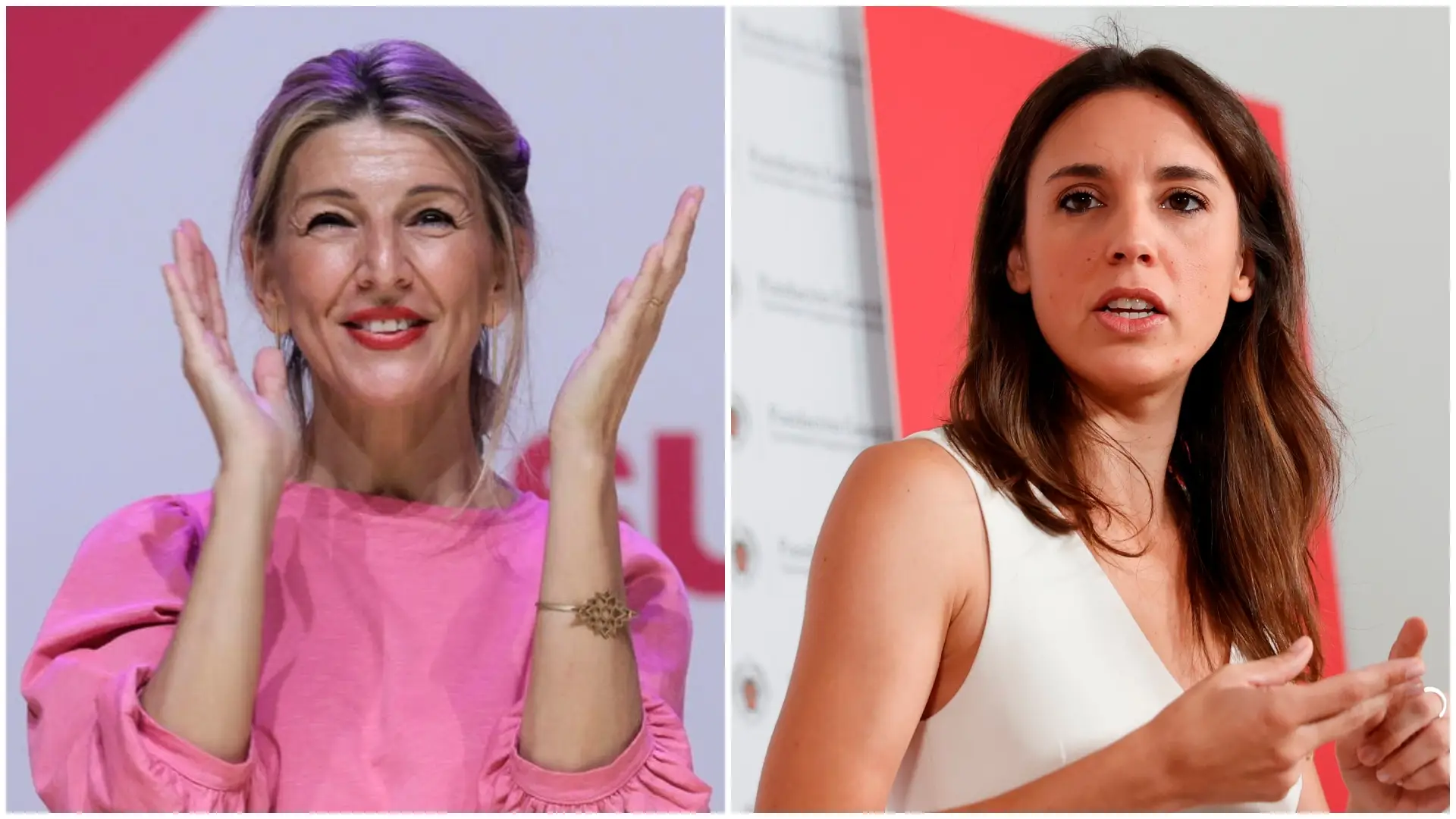 Yolanda D&iacute;az e Irene Montero