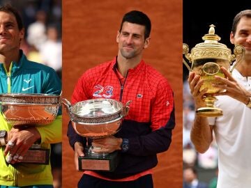 Rafa Nadal, Novak Djokovic y Roger Federer