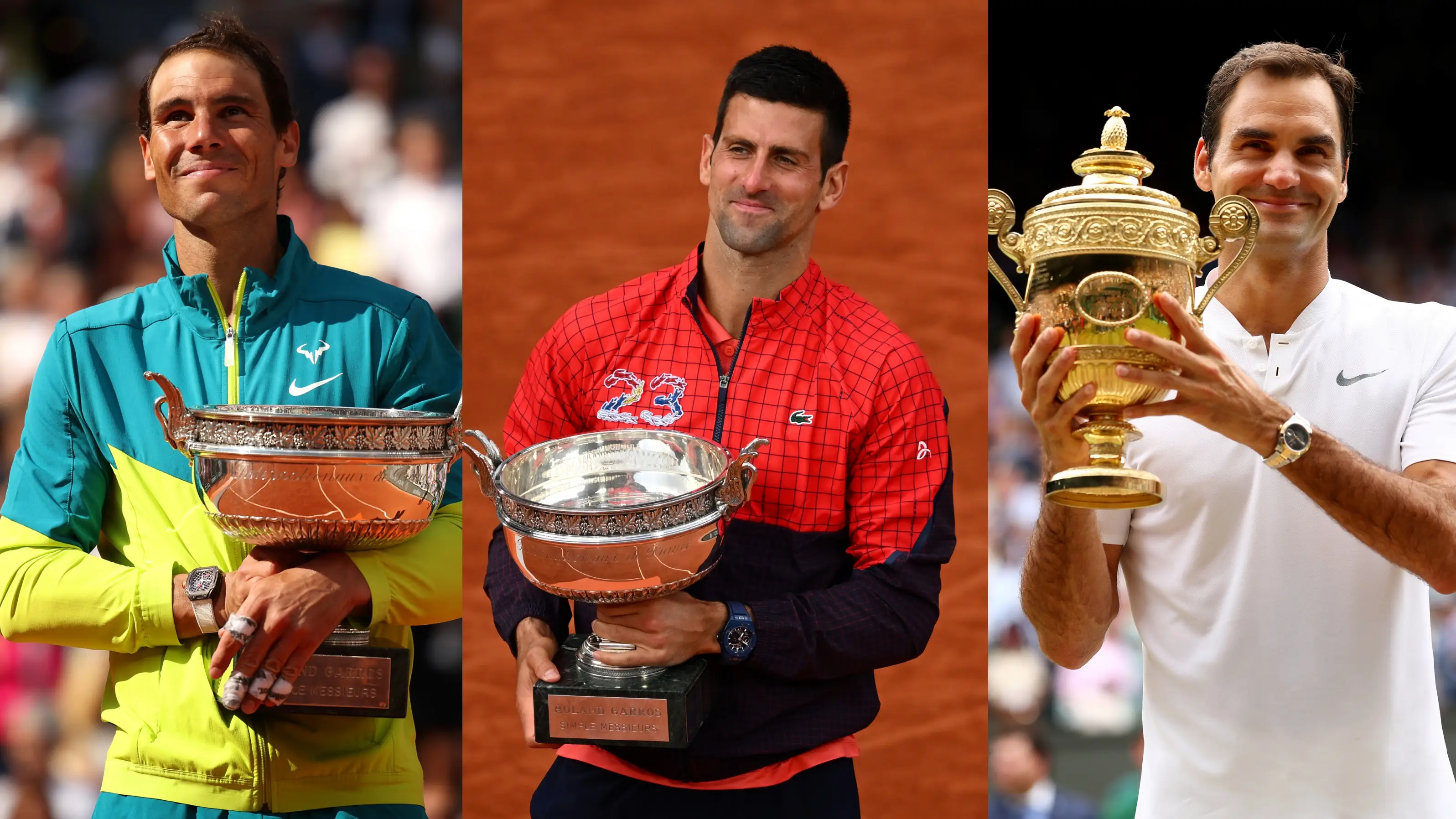 Rafa Nadal, Novak Djokovic y Roger Federer