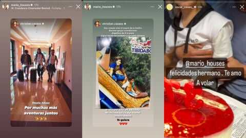 Christian y Óscar Casas felicitan a su hermano Mario su cumpleaños