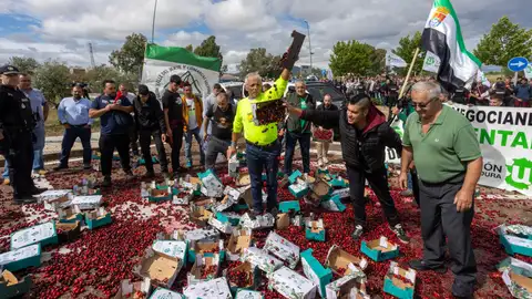 Productores de cereza se concentran en protesta por las condiciones y las coberturas del seguro de este producto Productores de cereza se concentran en protesta por las condiciones y las coberturas del seguro de este producto