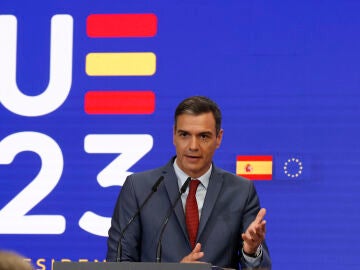 Pedro Sánchez en la presentación de las prioridades de la presidencia española de la UE