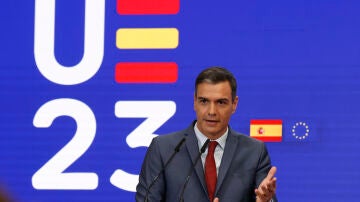 Pedro Sánchez en la presentación de las prioridades de la presidencia española de la UE