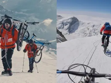 Dos momentos del reto de Tomáš Zejda y Ondřej Novák en el Mera Peak Dos momentos del reto de Tomáš Zejda y Ondřej Novák en el Mera Peak