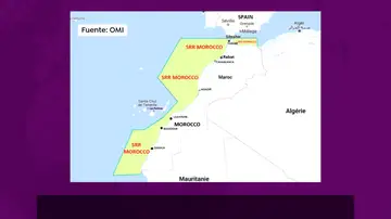 Imagen de las zonas SAR entre Marruecos y Canarias