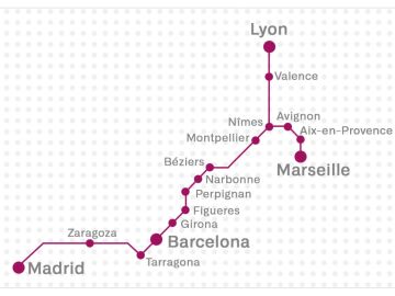 Este es el trayecto del nuevo AVE que conecta Francia con España