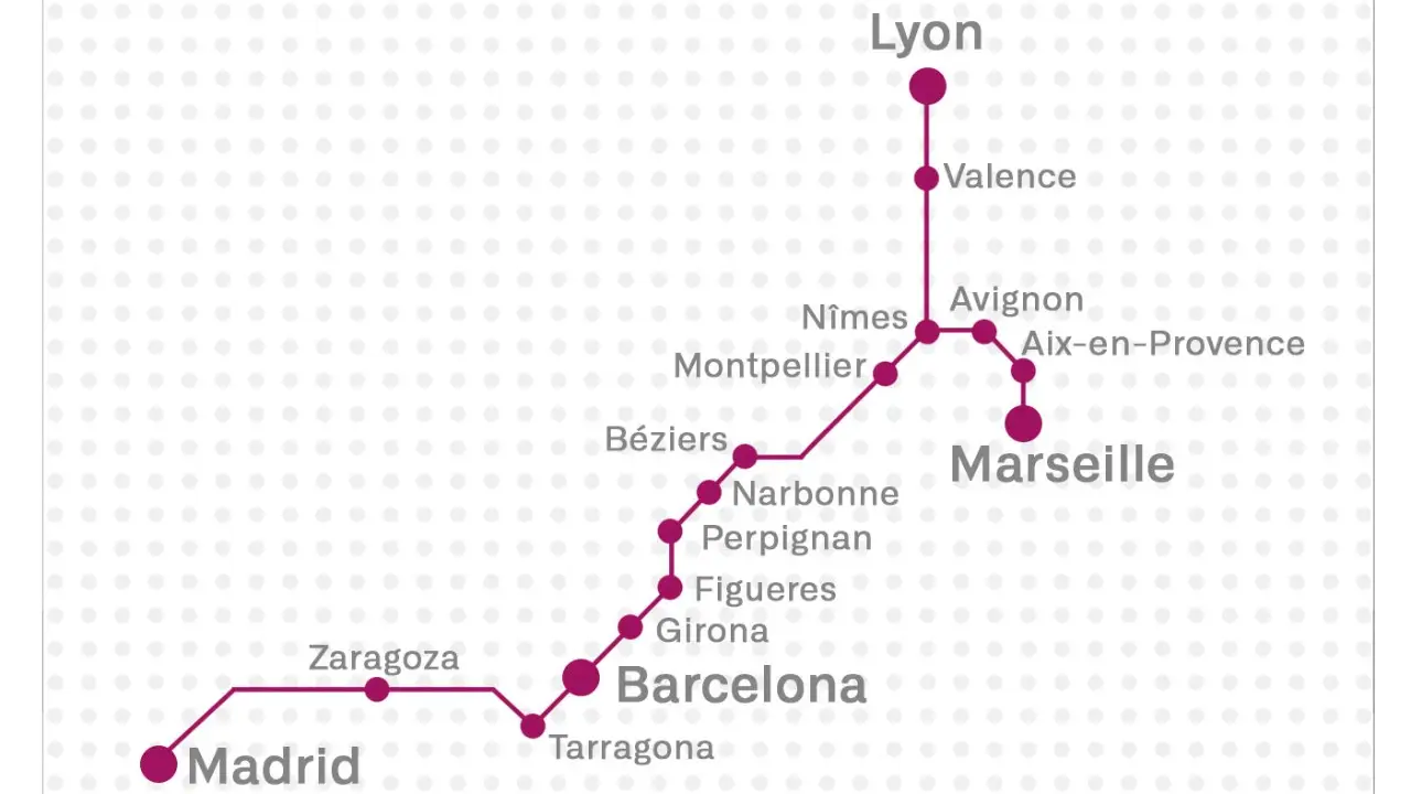 Este es el trayecto del nuevo AVE que conecta Francia con Espa&ntilde;a