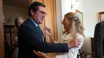 Yolanda Díaz y Antonio Garamendi