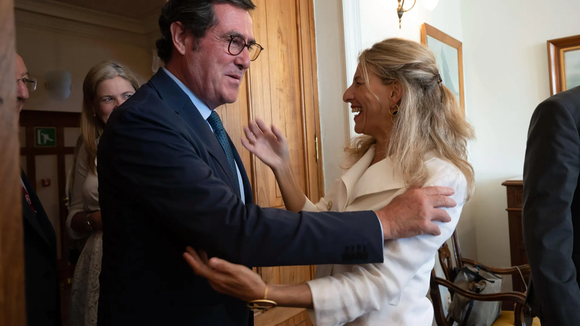 Yolanda D&iacute;az y Antonio Garamendi