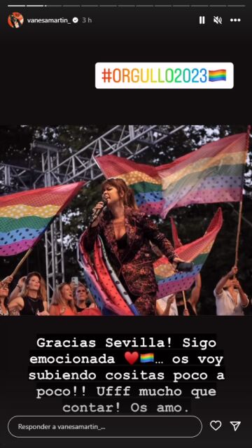 Vanesa Martín agradece el cariño tras ser la pregonera del Orgullo de Sevilla