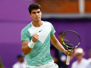 Carlos Alcaraz celebra un punto ante Sebastian Korda