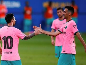 Messi y Busquets, en un partido del Barcelona