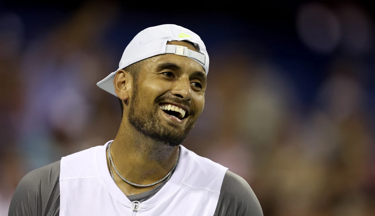 Nick Kyrgios en un partido de tenis en 2022