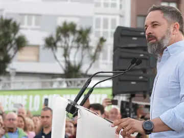 El líder de Vox, Santiago Abascal, durante un acto en Gijón El líder de Vox, Santiago Abascal, durante un acto en Gijón