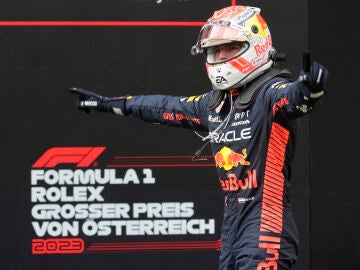 Max Verstappen celebra su victoria en el GP de Austria
