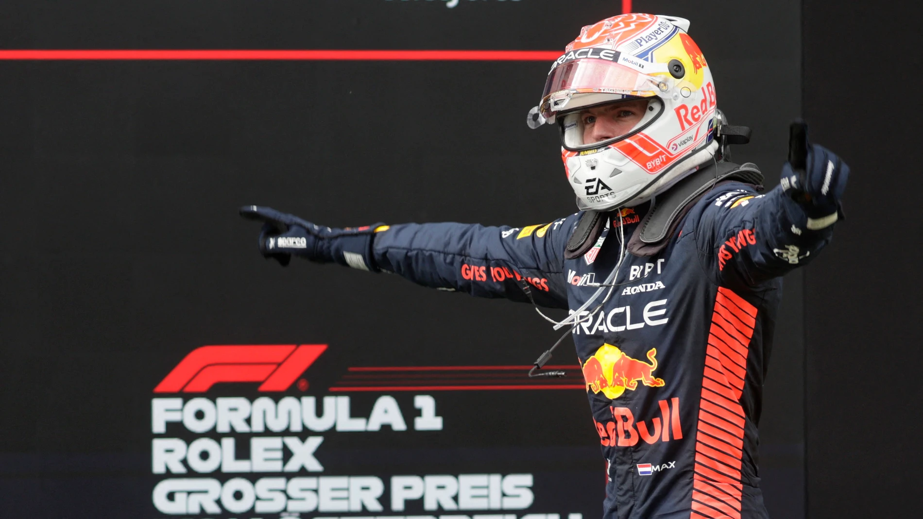 Max Verstappen celebra su victoria en el GP de Austria