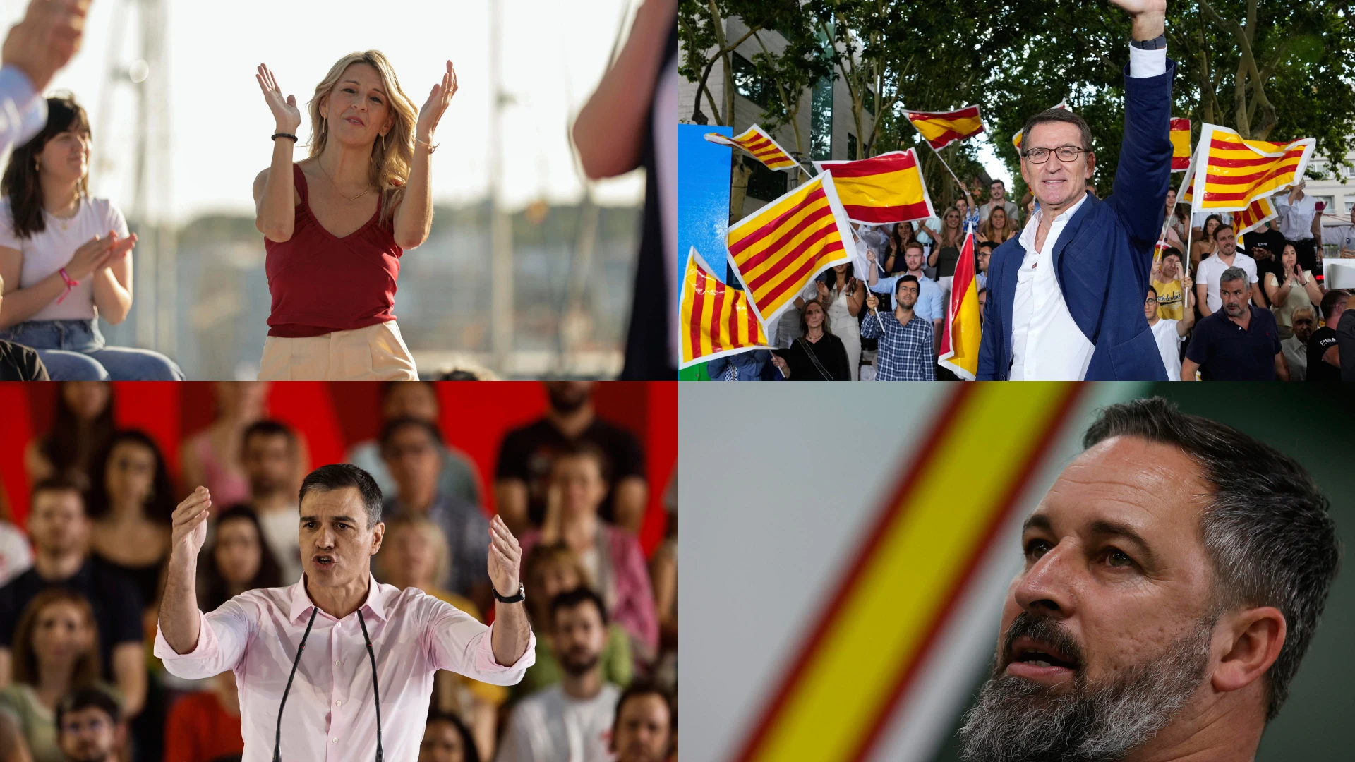 PP, PSOE, Sumar y Vox PP, PSOE, Sumar y Vox