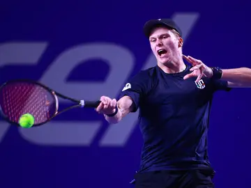 El tenista estadounidense Jenson Brooksby durante un partido El tenista estadounidense Jenson Brooksby durante un partido