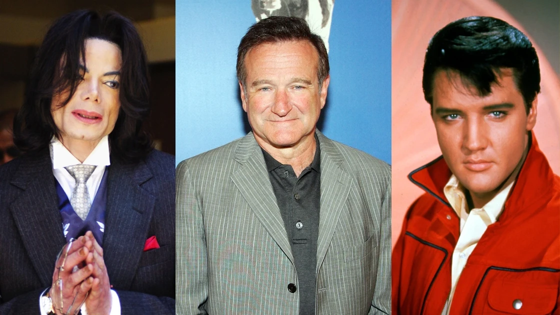Michael Jackson, Robin Williams y Elvis Presley Michael Jackson, Robin Williams y Elvis Presley