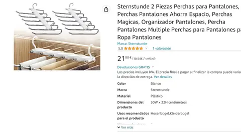 Perchas múltiples para pantalones Perchas múltiples para pantalones
