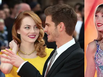 Emma Stone, Andrew Garfield y Taylor Swift Emma Stone, Andrew Garfield y Taylor Swift