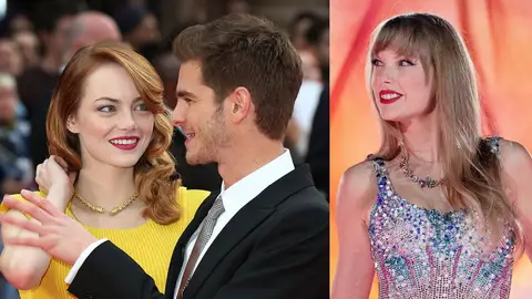 Emma Stone, Andrew Garfield y Taylor Swift Emma Stone, Andrew Garfield y Taylor Swift