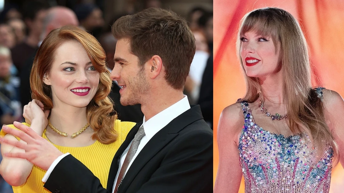 Emma Stone, Andrew Garfield y Taylor Swift Emma Stone, Andrew Garfield y Taylor Swift