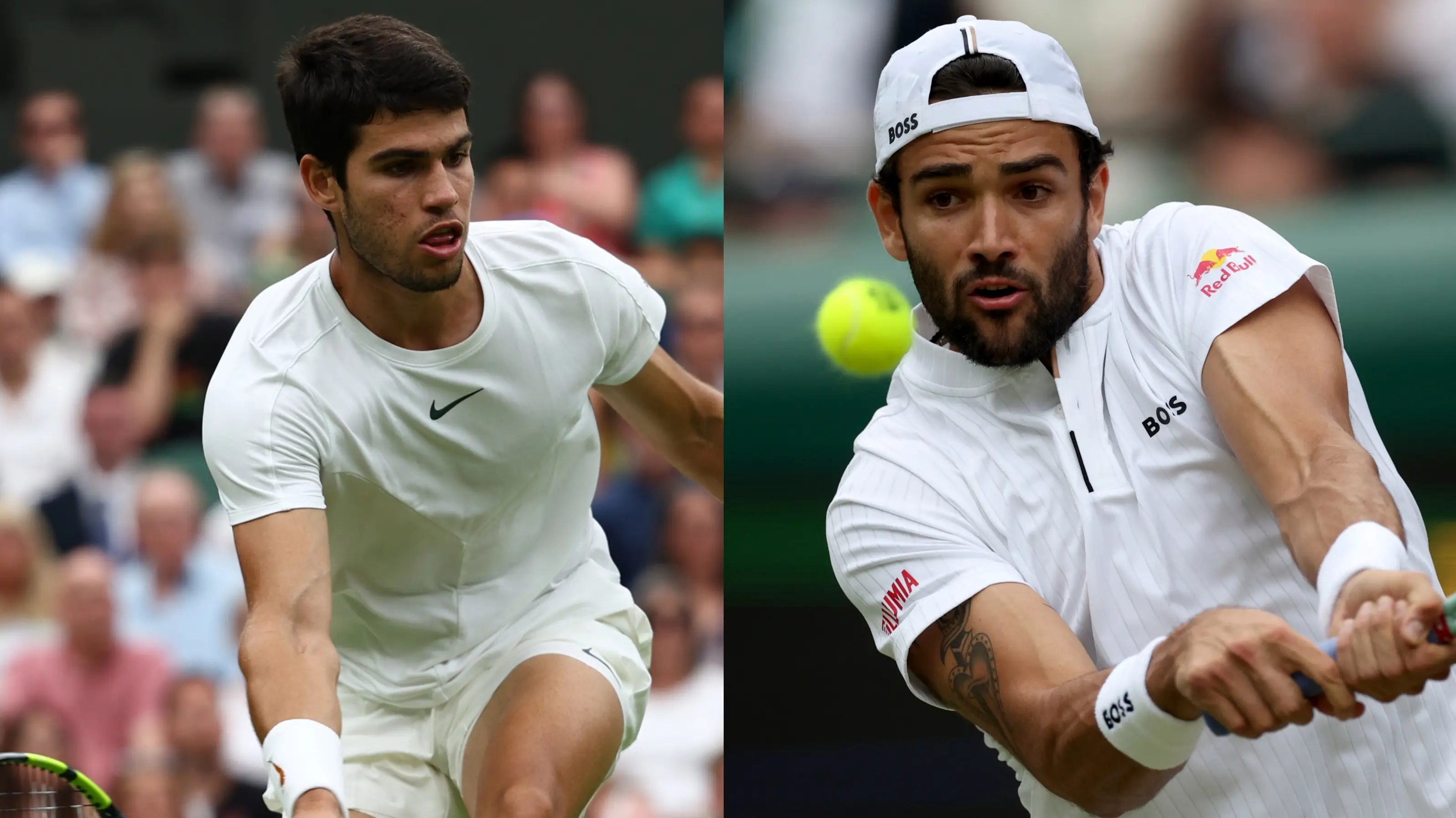 Carlos Alcaraz y Matteo Berrettini en Wimbledon 2023 Carlos Alcaraz y Matteo Berrettini en Wimbledon 2023