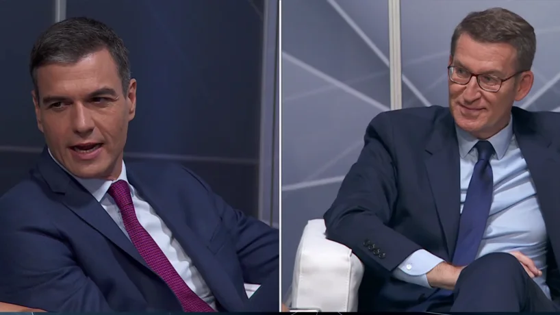 Imagen de Pedro Sánchez y Alberto Núñez Feijóo antes del 'Cara a Cara' Imagen de Pedro Sánchez y Alberto Núñez Feijóo antes del 'Cara a Cara'