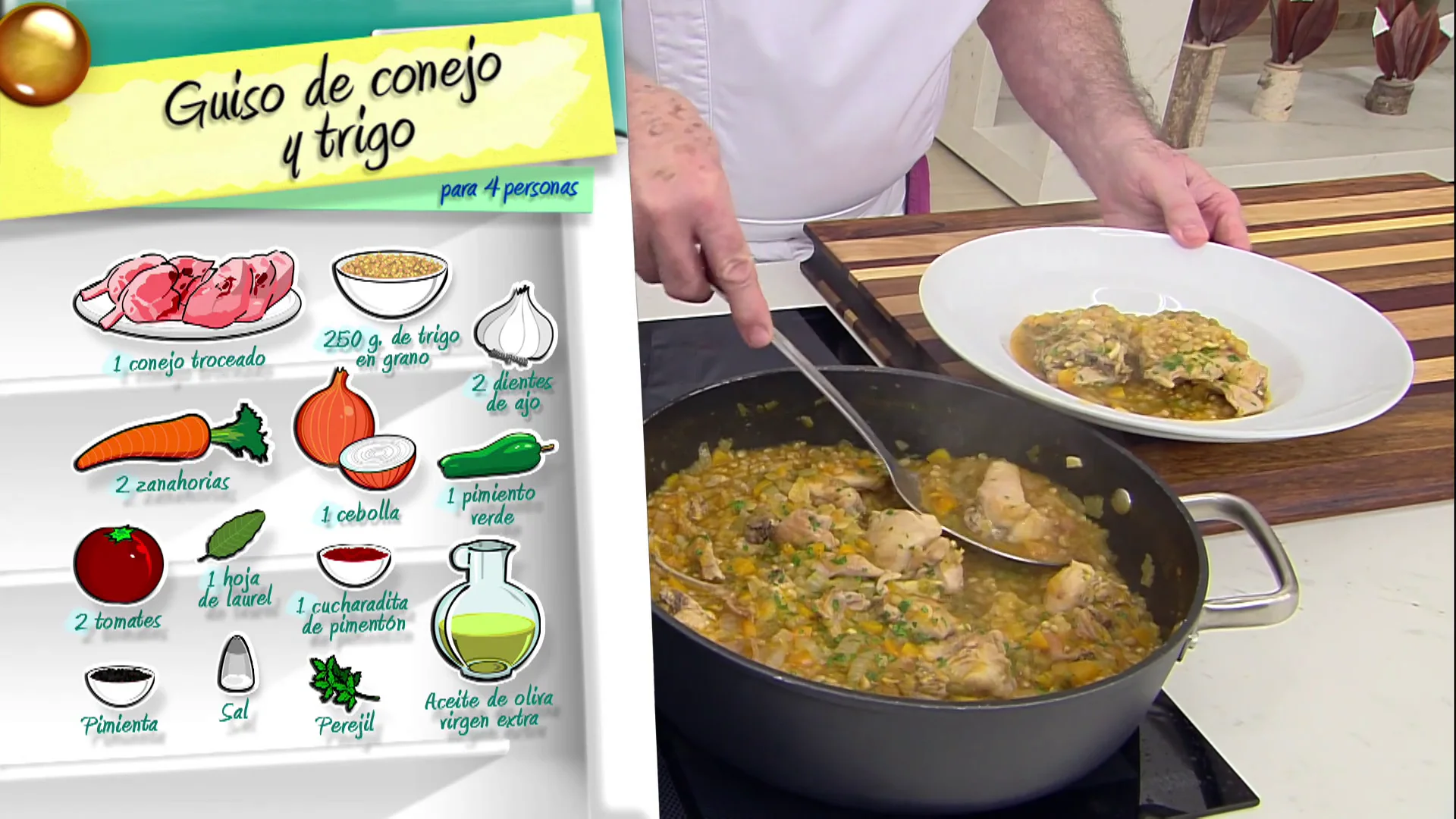 Guiso de conejo y trigo Guiso de conejo y trigo