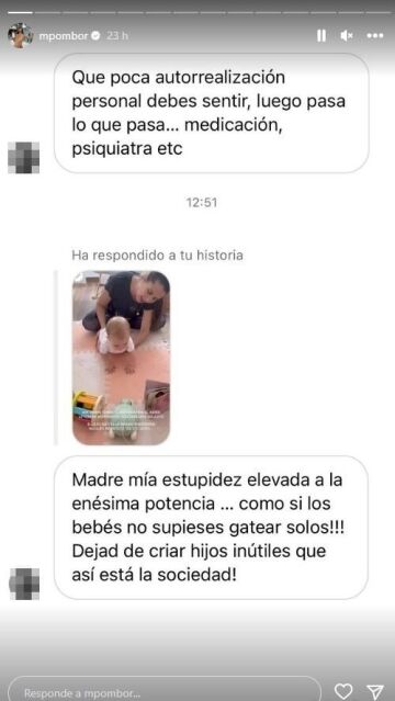 Marta Pombo comparte las críticas que ha recibido por parte de un usuario