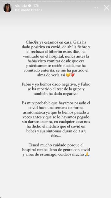 Violeta Mangriñán explica lo que le ha ocurrido a su hija Gala