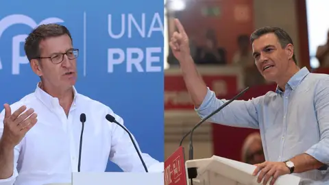 Alberto Núñez Feijóo y Pedro Sánchez Alberto Núñez Feijóo y Pedro Sánchez