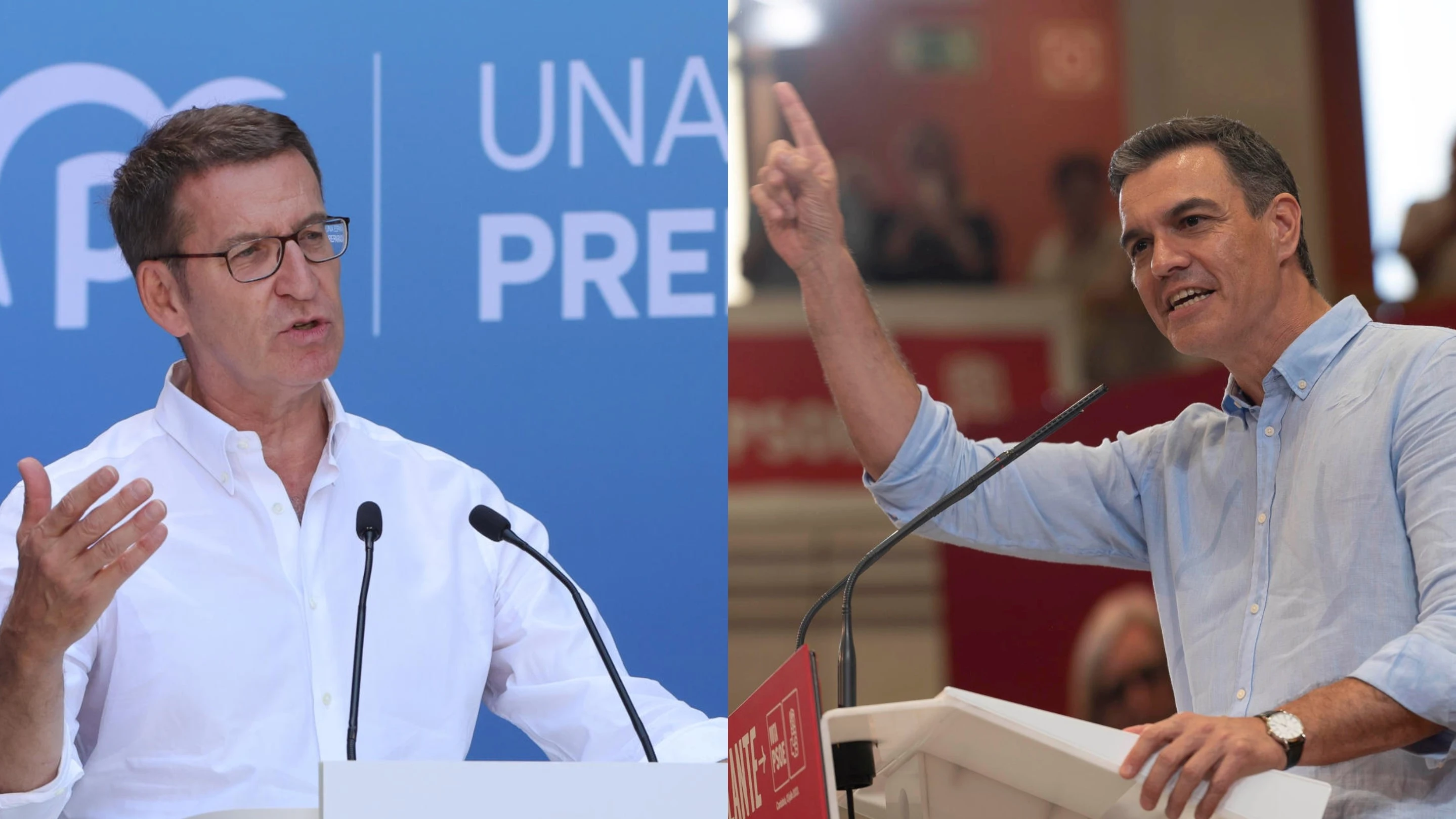 Alberto Núñez Feijóo y Pedro Sánchez Alberto Núñez Feijóo y Pedro Sánchez