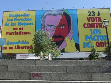 Pancarta del PSOE en Madrid