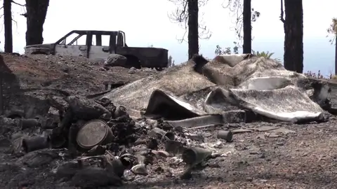 El contenedor de basura que podría haber originado el incendio de La Palma