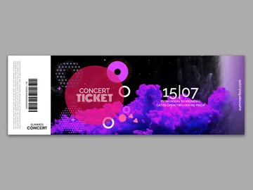 Plantilla de entrada para un festival de verano Plantilla de entrada para un festival de verano
