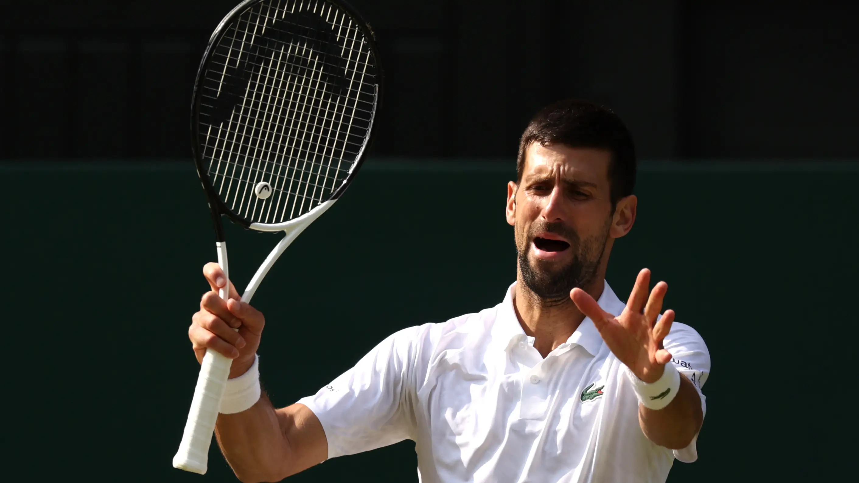 Djokovic se queja de una acción de la final Djokovic se queja de una acción de la final