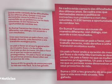 Los mensajes de los partidos en el mailing electoral