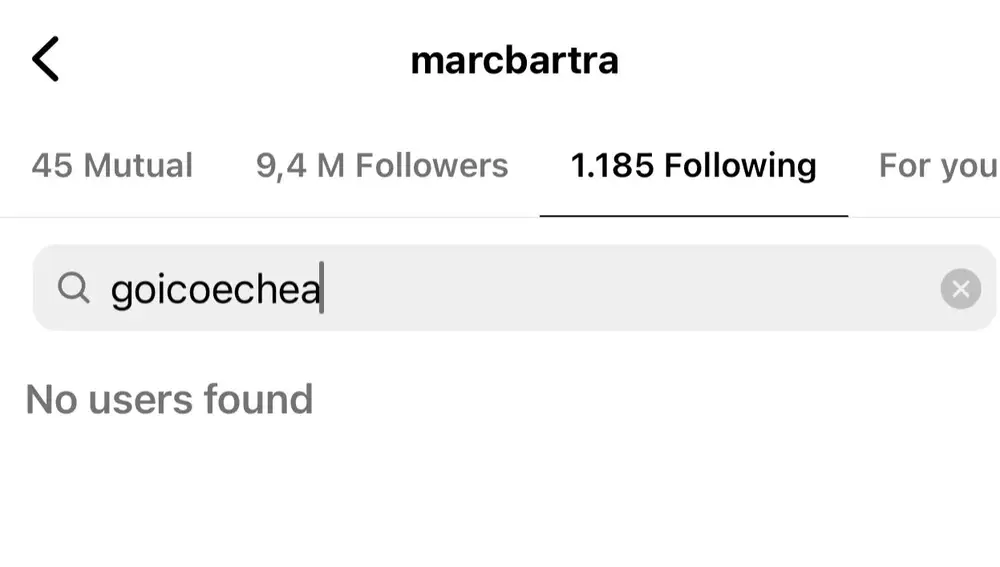 Marc Bartra ha dejado de seguir a Jessica Goicoechea