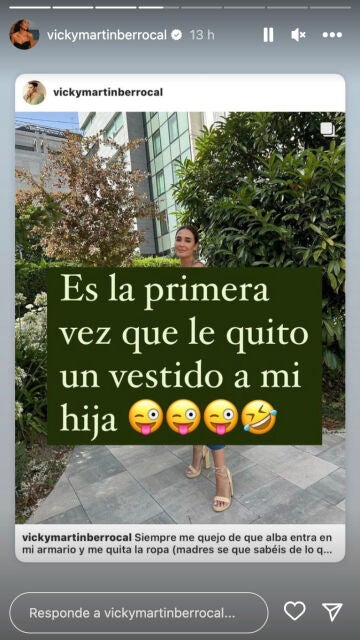 Vicky Martín Berrocal le quita un vestido a su hija Alba Díaz