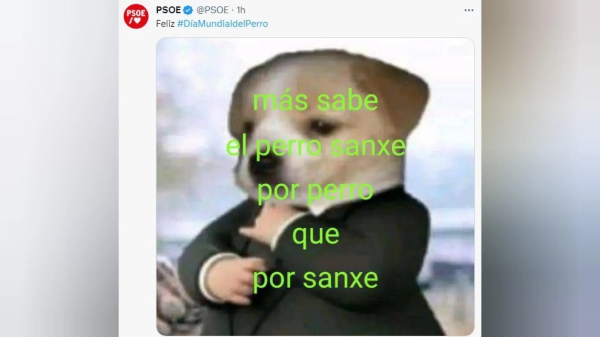 Imagen de un tuit del PSOE Imagen de un tuit del PSOE